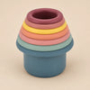 Seven Earth Tone SoftStack cups nested together