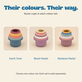 Comparison of Earth Tone, Blush Pastel and Rainbow Pastel cup sets